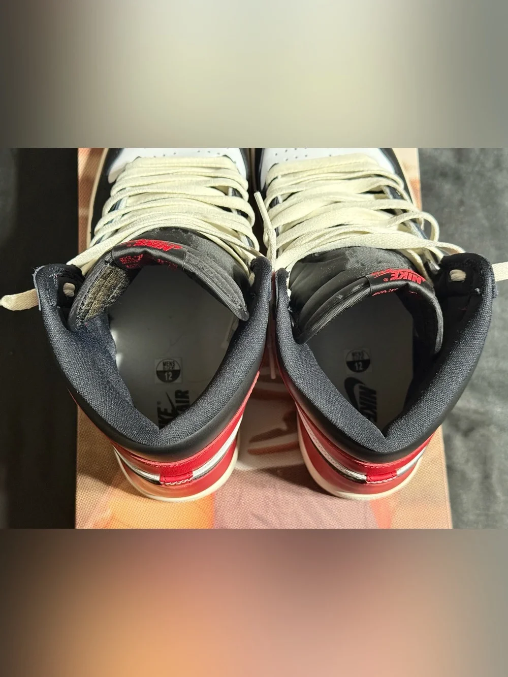 Men's Size 12 - Jordan 1 Retro High OG Black Toe Reimagined